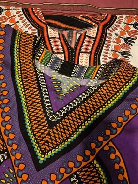 Source Unknown Vibrant Multicolor Dashiki-Style Women’s Blouses X2